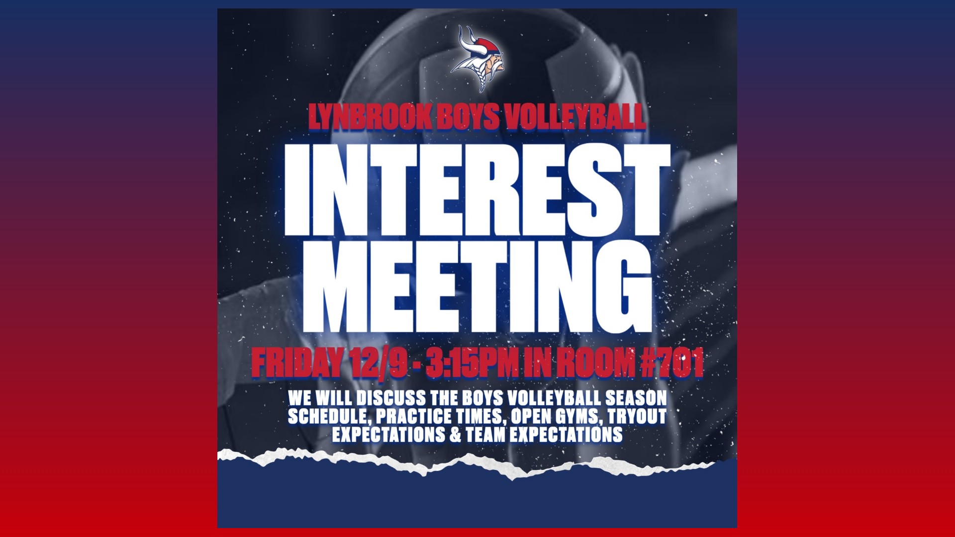 Boys Volleyball Interest Meeting Tomorrow