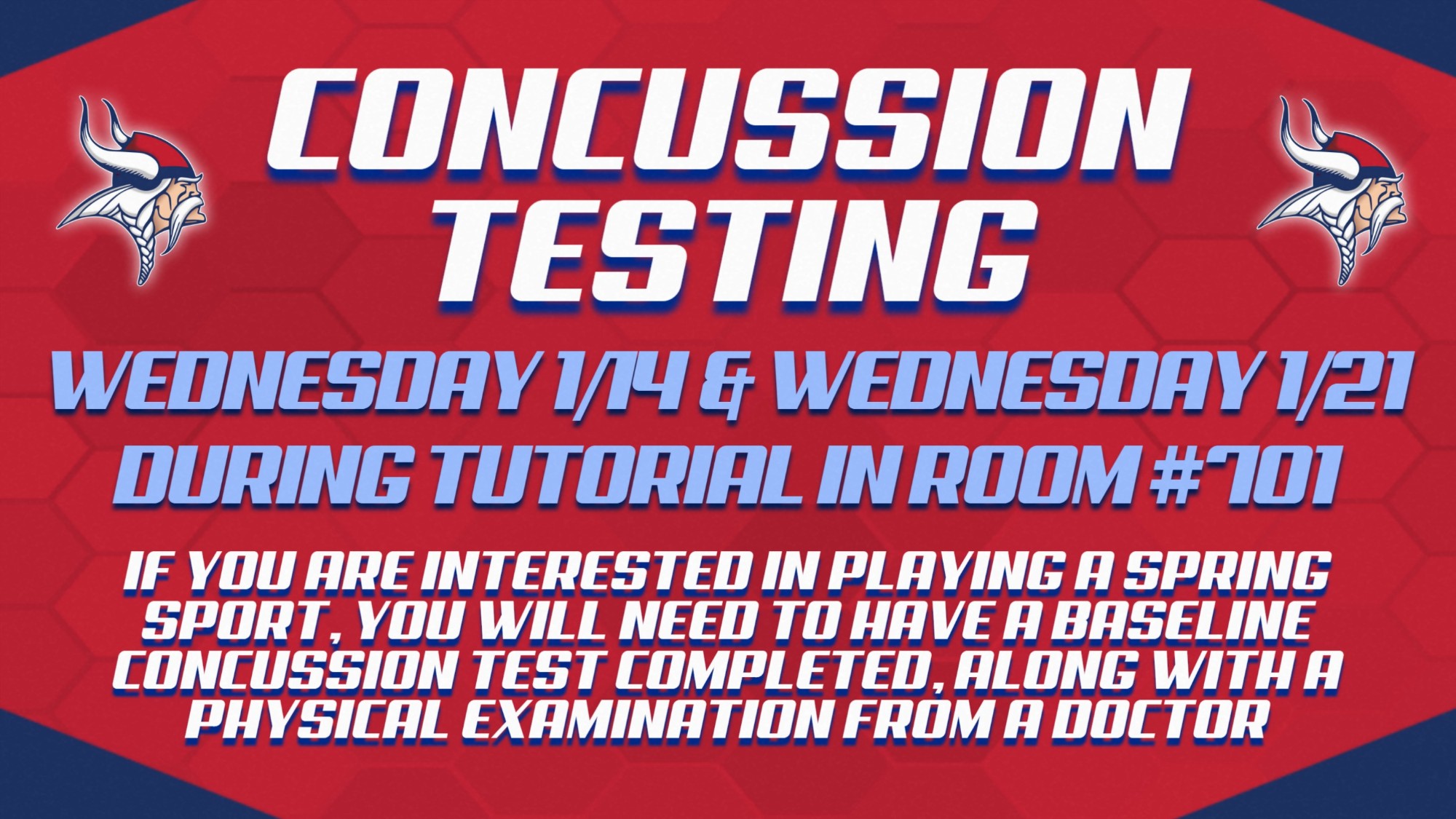 Spring Sports Concussion Testing Announced