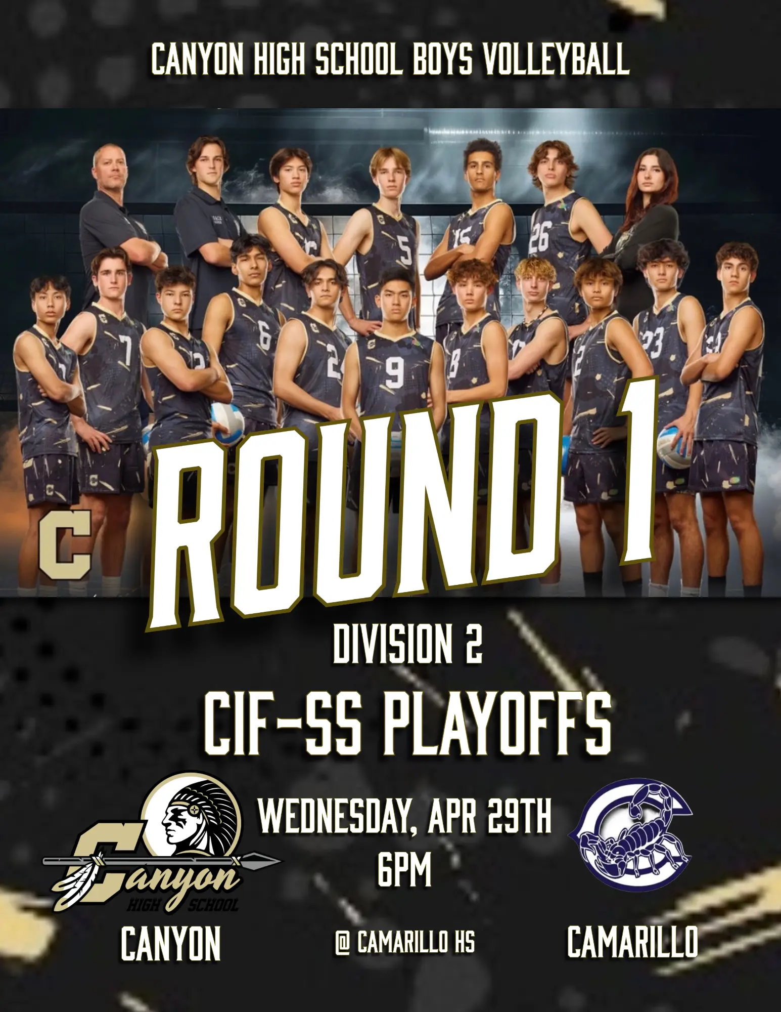 Boys Volleyball CIF-SS Round 1 vs Camarillo
