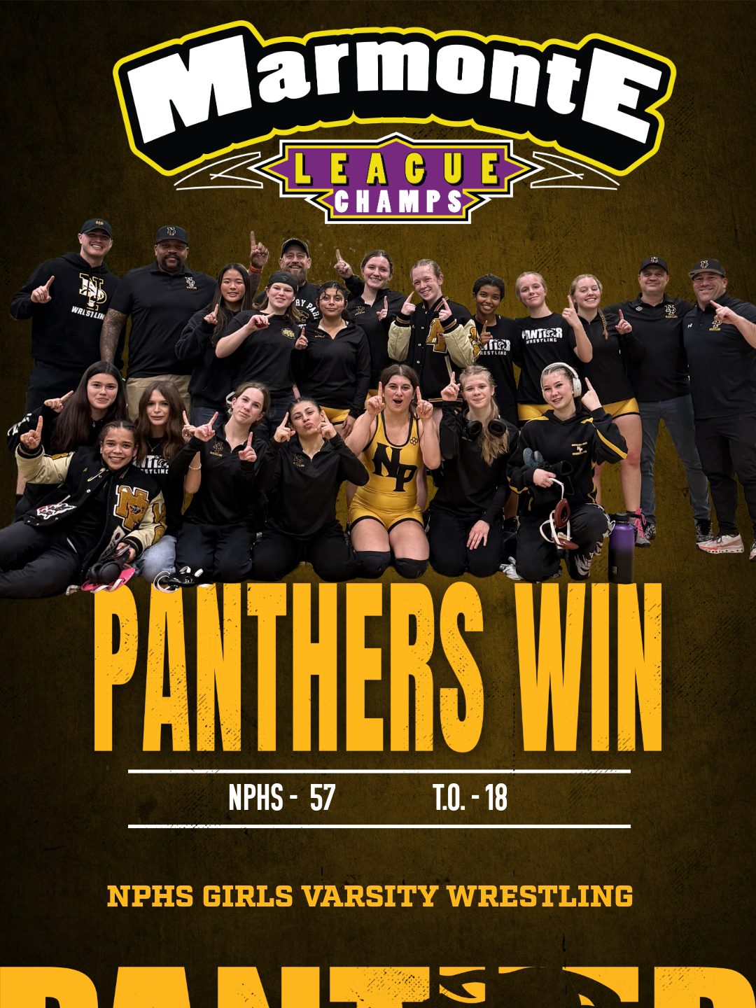 GIRLS WRESTLING INAGURAL MARMONTE LEAGUE CHAMPIONS