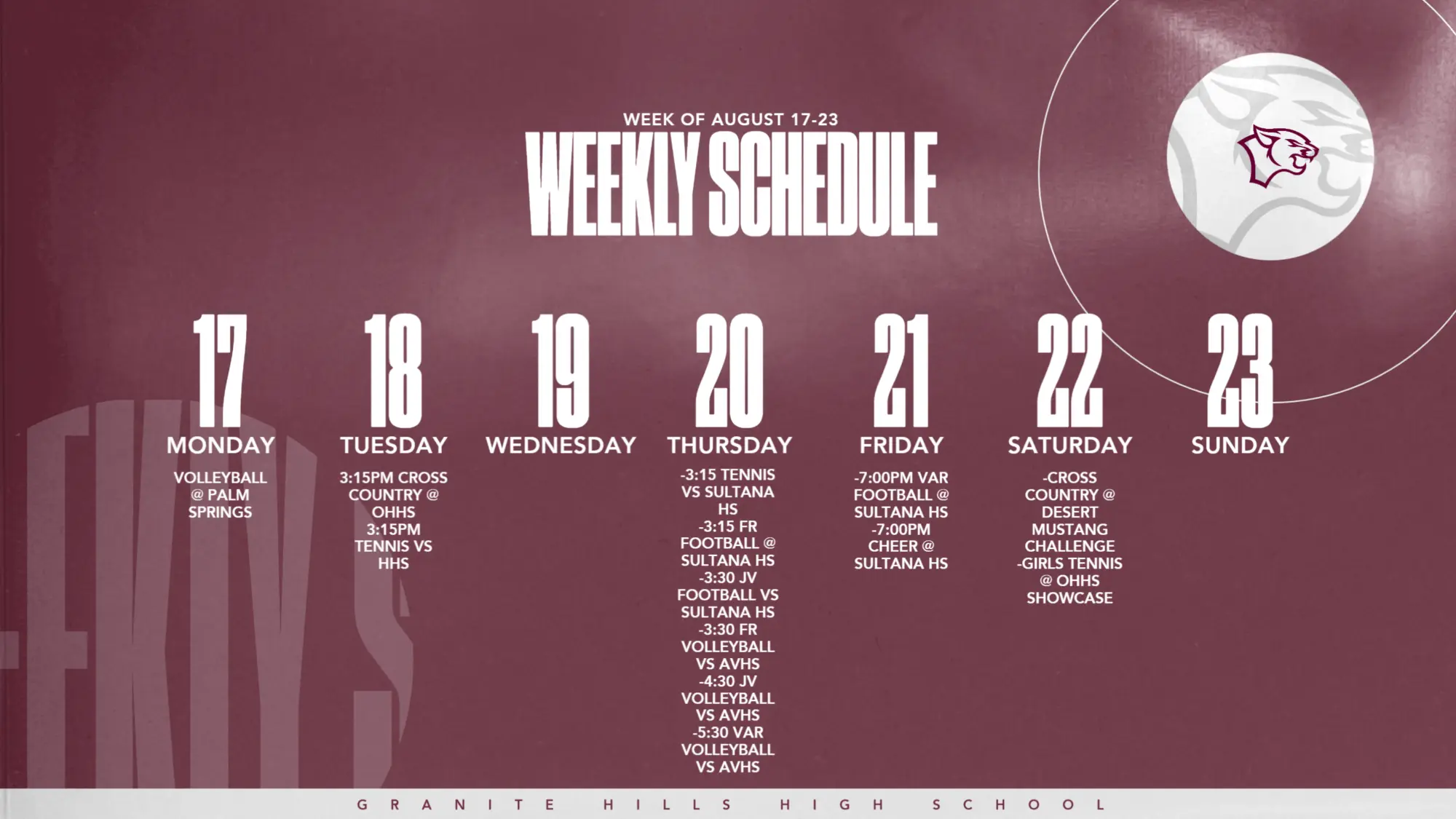 Weekly Schedule