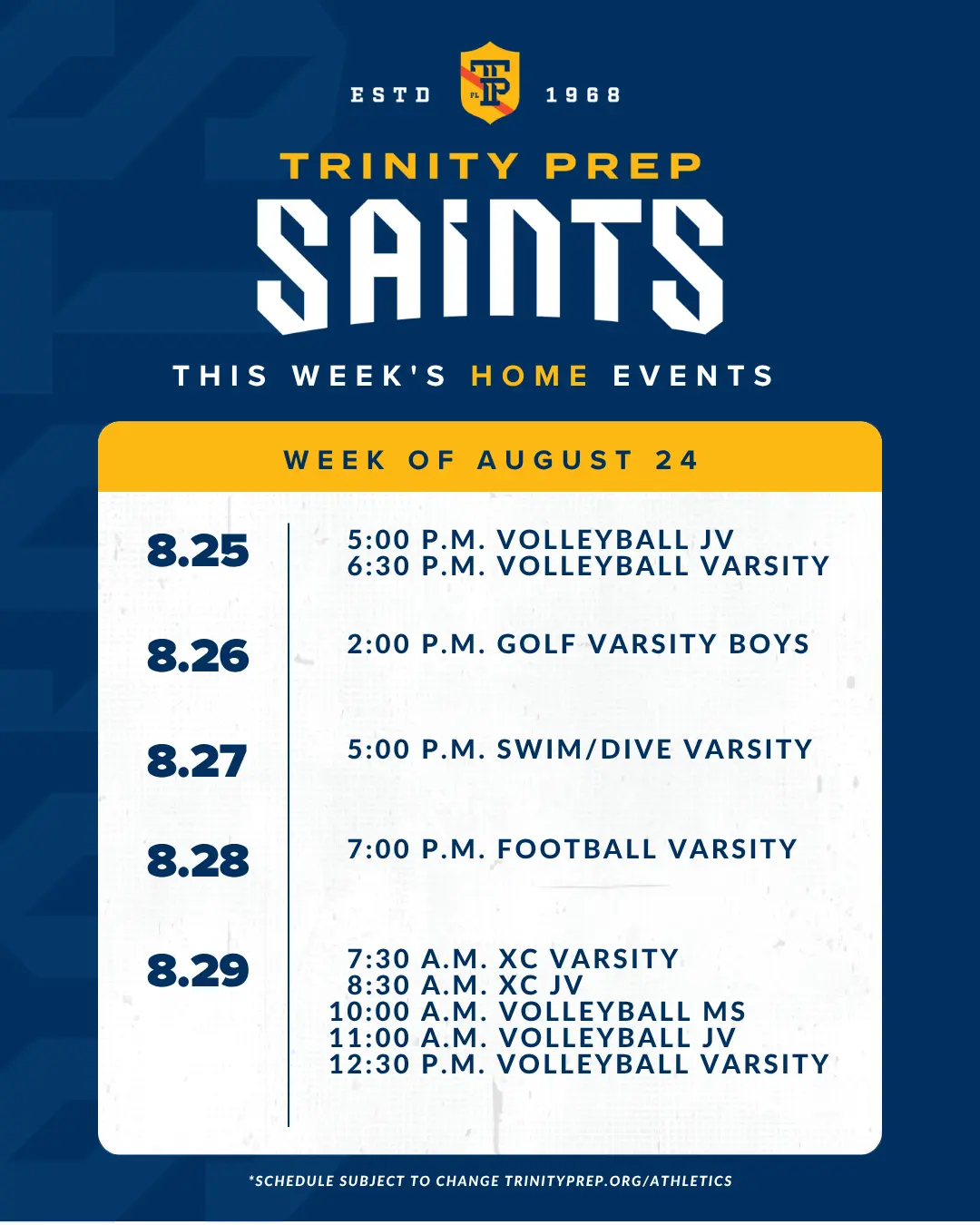 Home Events This Week