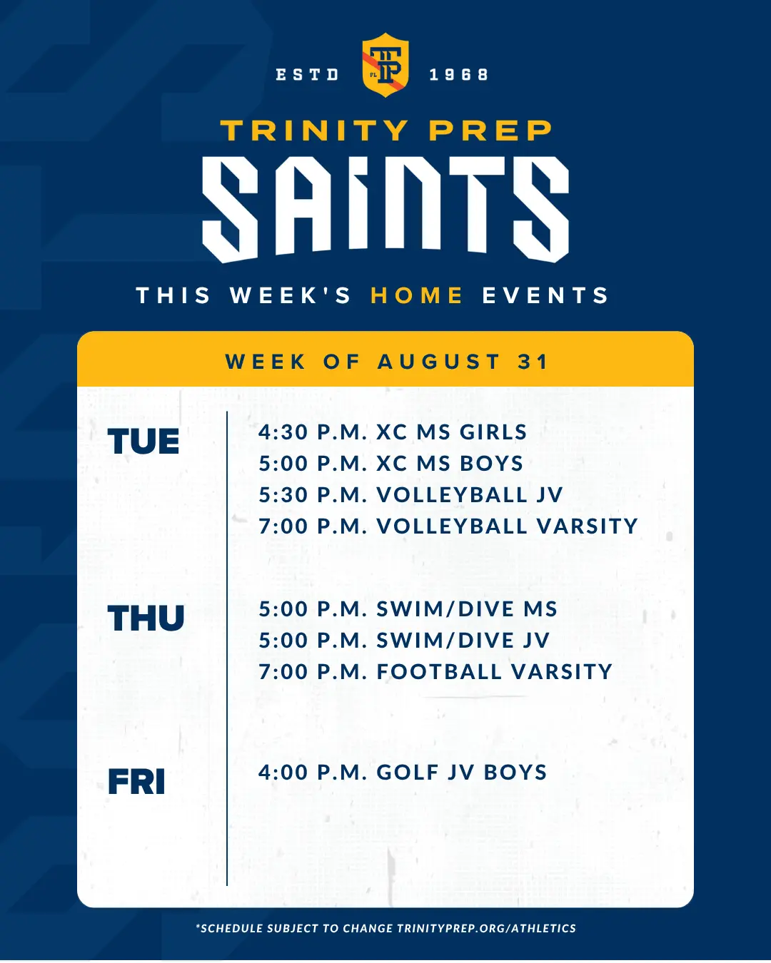 Home Events This Week