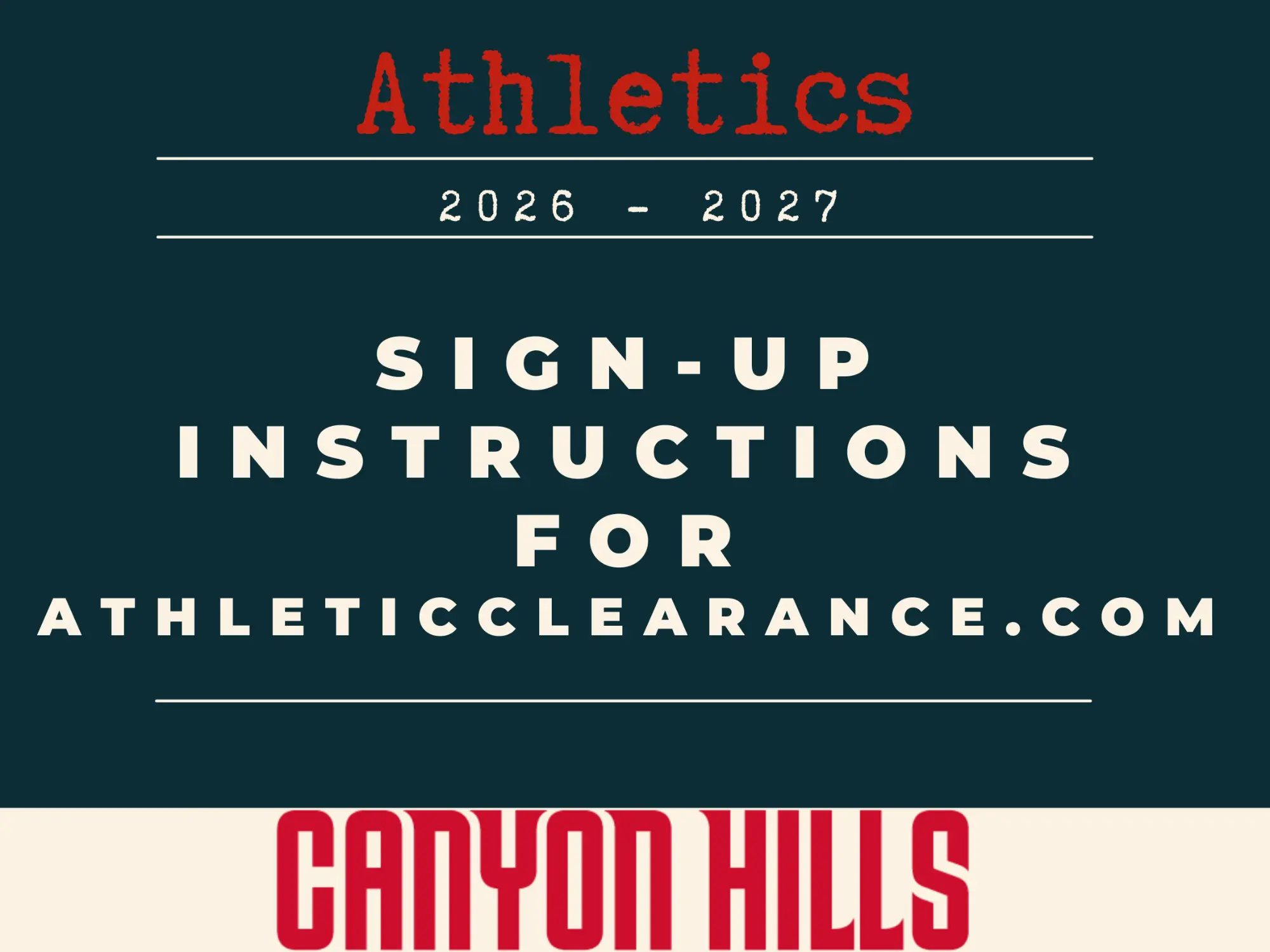 Athletic Clearance Instructions