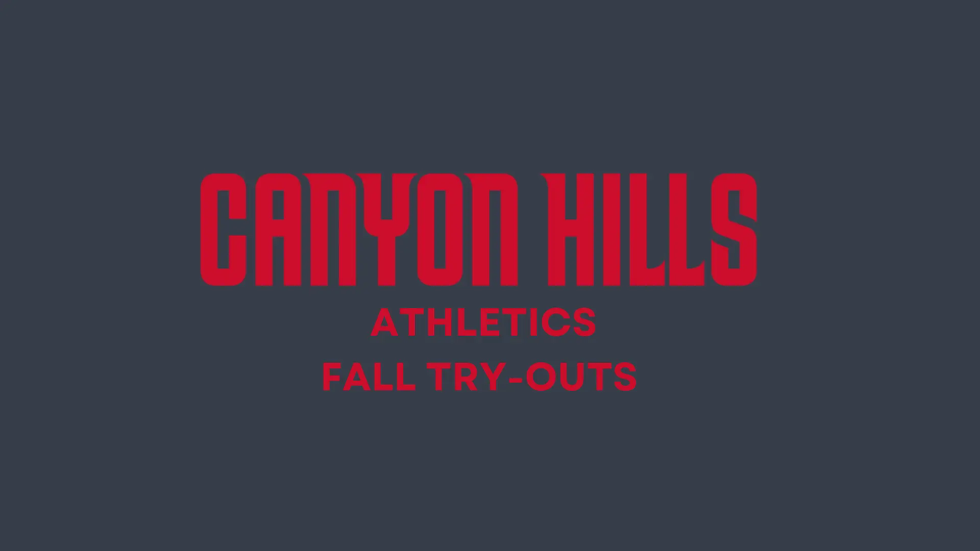 Fall Try-outs!