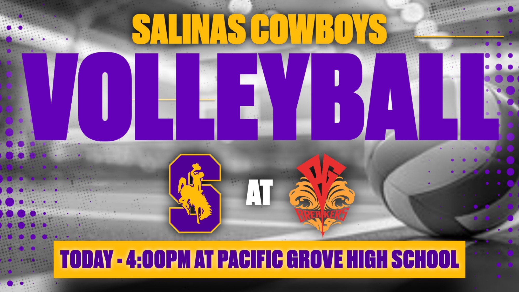 Girls Volleyball Tonight at Pacific Grove
