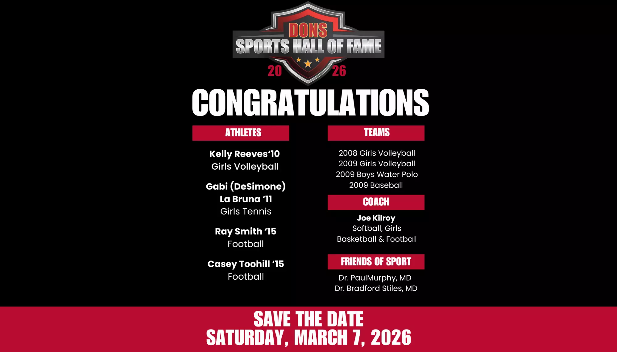 Dons Sports Hall of Fame 2026