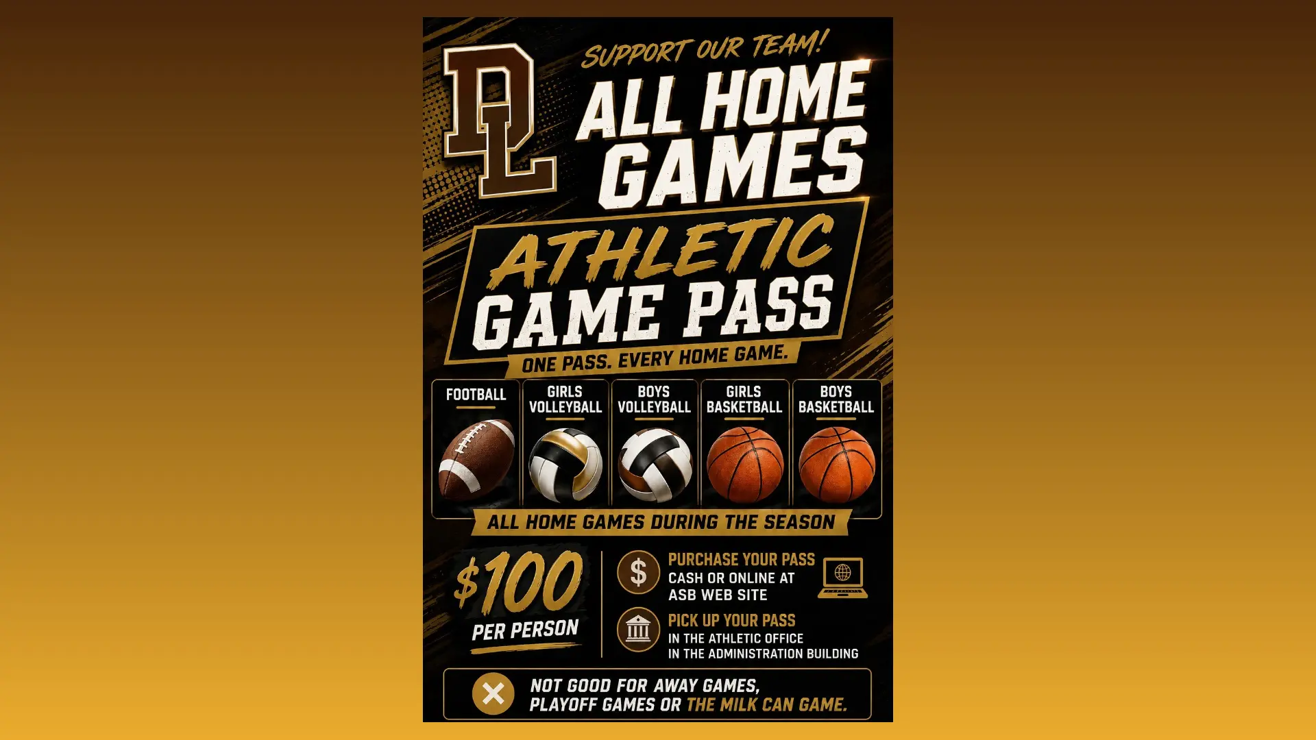 Athletic Game Passes On Sale Now