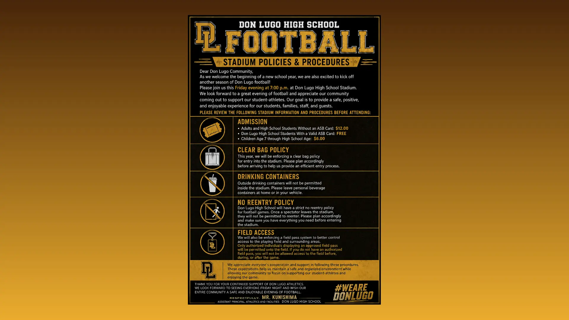 Stadium Policies & Procedures