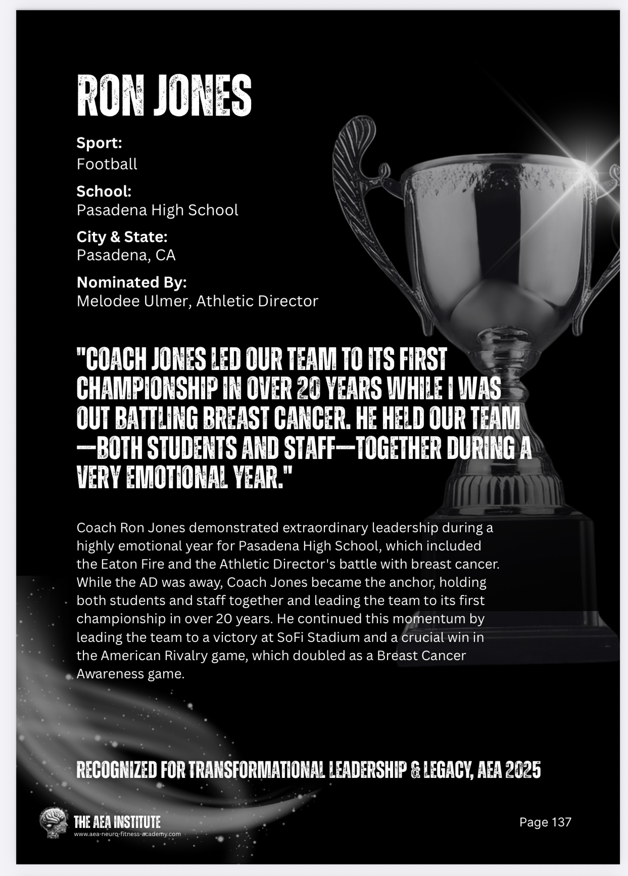 Coach Jones Selected for COY Honor